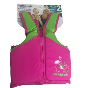 Swim School Swim Training Vest Level 2 UPF 50 20-33 LBS 20" Chest Flamingo New